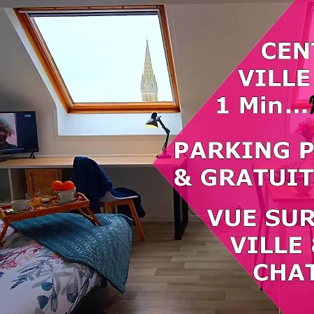 Appartement équipé En Hyper-centre Avec Parking Privé Et Gratuit - Vue Sur La Et Château De Caen